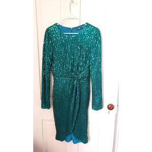 Teal Sequin Dress
